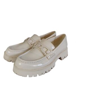 Nine West Cream Chunky Loafers Women's 10 M Platform Lug Sole Flats